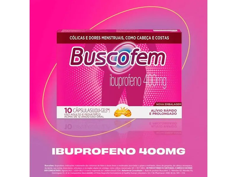 Buscofem 400mg 10 Cápsulas Gelatinosas Moles