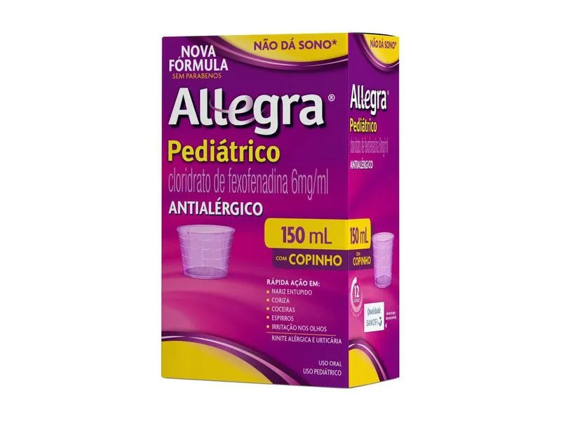 Antialérgico Allegra 6mg/ml Xarope Pediátrico Uso Oral 150ml + Copinho Dosado