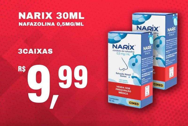 Narix Adulto 30ml - Cloreto de nafazolina - 0,5 mg/mL