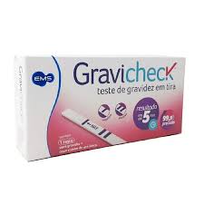 TESTE DE GRAVIDEZ GRAVICHECK EM TIRA COM 1 UNIDADE